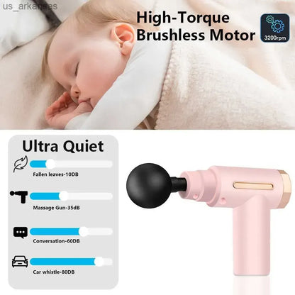 4 In 1 Massage Gun | Deep Tissue Percussion Massager With 4 Attachments | Handheld Electric Body Relaxation Therapy For Pain Relief & Recovery (Random Color)