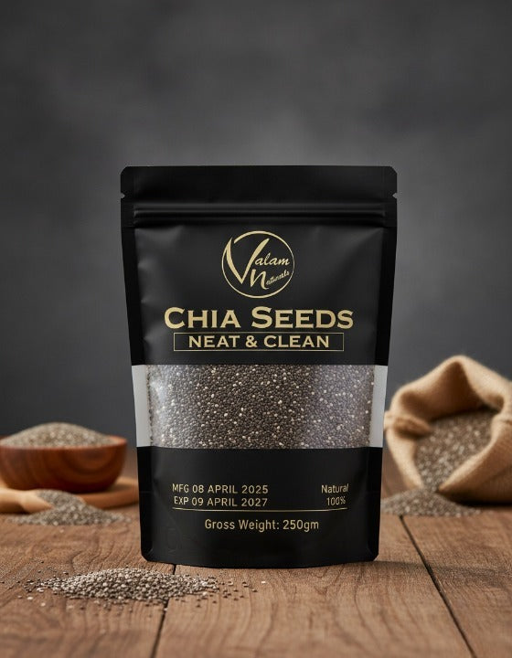 Valam Naturals Chia Seeds – 100% Pure, Clean & Nutrient-Rich Superfood